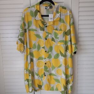 MAD Engine Mens Short Sleeve Lemon Print Shirt